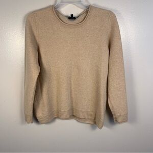 Talbots Pure Cashmere Camel Tan Crewneck Pullover Sweater
